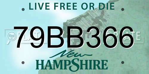79BB366 New Hampshire License Plate