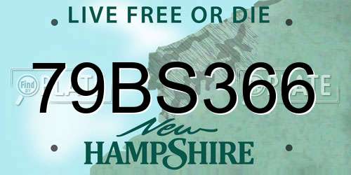 79BS366 New Hampshire License Plate