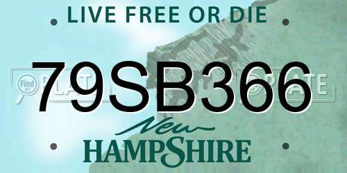 79SB366 New Hampshire License Plate