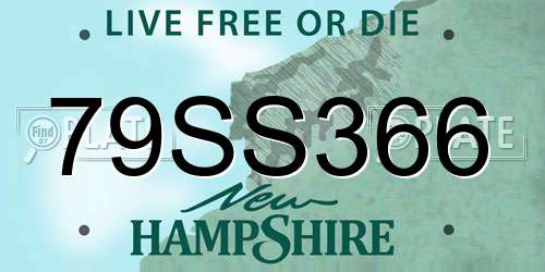 79SS366 New Hampshire License Plate
