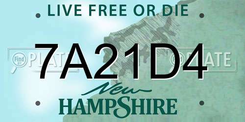 7A21D4 New Hampshire License Plate
