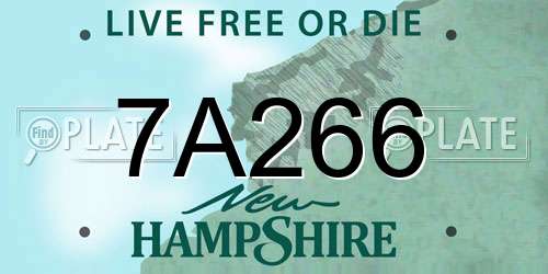 7A266 New Hampshire License Plate