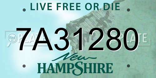 7A31280 New Hampshire License Plate