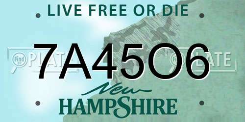 7A45O6 New Hampshire License Plate