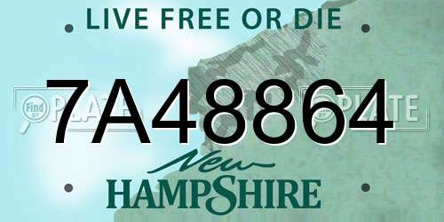 7A48864 New Hampshire License Plate