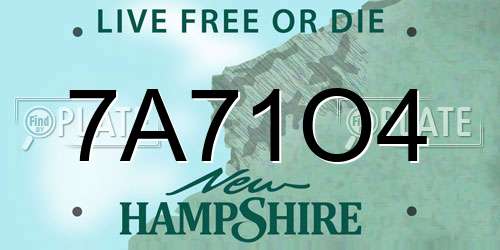 7A71O4 New Hampshire License Plate