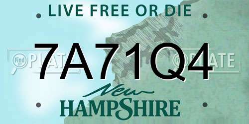 7A71Q4 New Hampshire License Plate