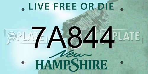 7A844 New Hampshire License Plate