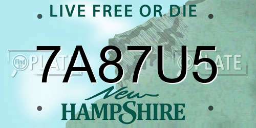 7A87U5 New Hampshire License Plate