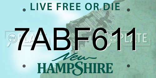 7ABF611 New Hampshire License Plate