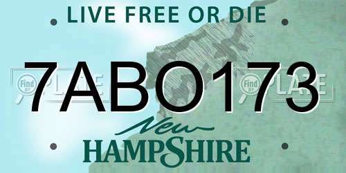 7ABO173 New Hampshire License Plate