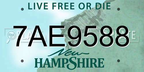 7AE9588 New Hampshire License Plate