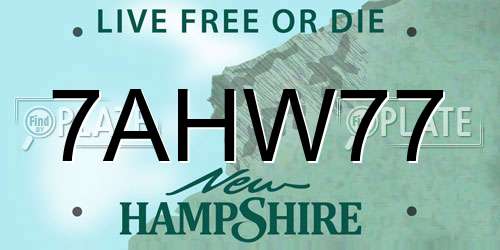 7AHW77 New Hampshire License Plate