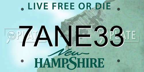 7ANE33 New Hampshire License Plate