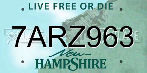 7ARZ963 New Hampshire License Plate