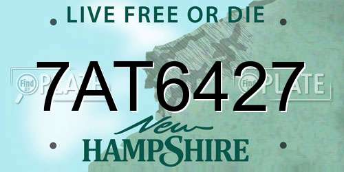 7AT6427 New Hampshire License Plate