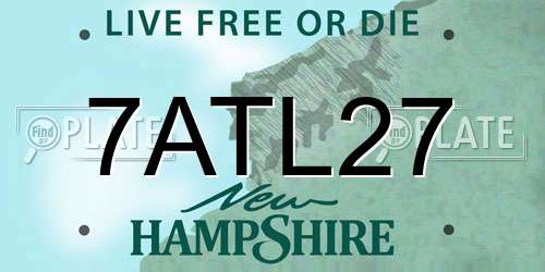7ATL27 New Hampshire License Plate