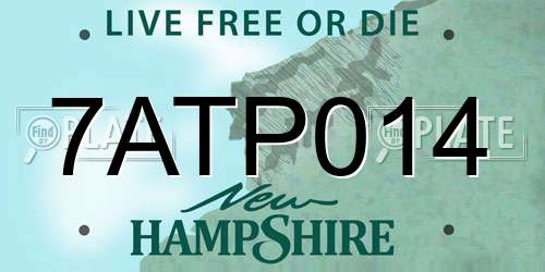 7ATP014 New Hampshire License Plate