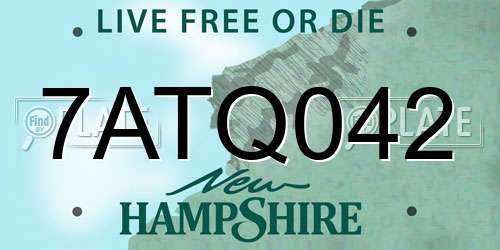 7ATQ042 New Hampshire License Plate