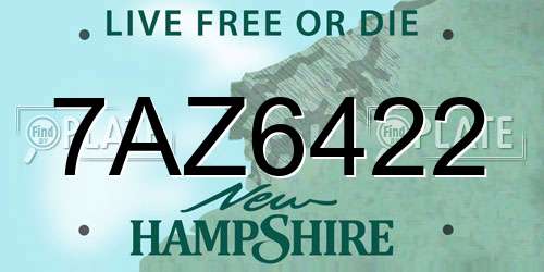 7AZ6422 New Hampshire License Plate
