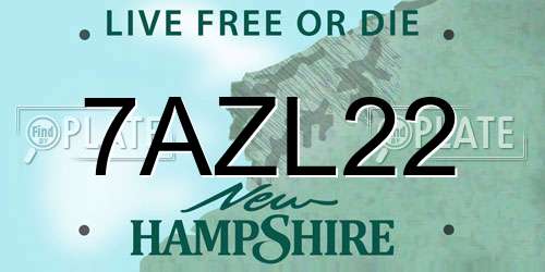 7AZL22 New Hampshire License Plate