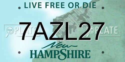 7AZL27 New Hampshire License Plate