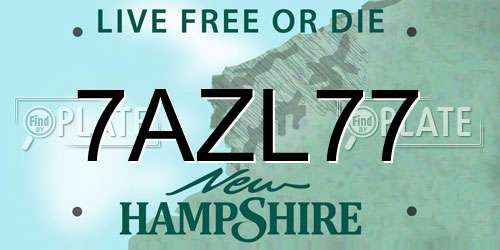 7AZL77 New Hampshire License Plate