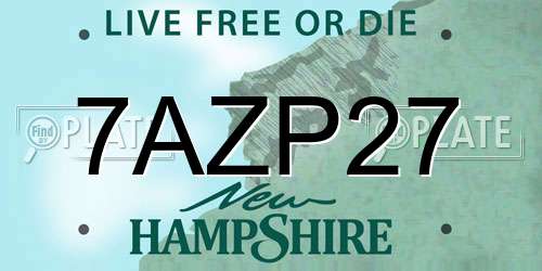 7AZP27 New Hampshire License Plate