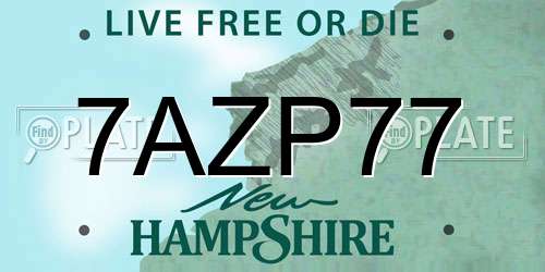 7AZP77 New Hampshire License Plate