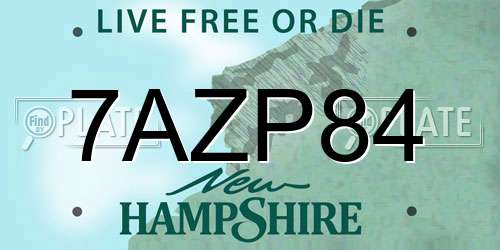 7AZP84 New Hampshire License Plate