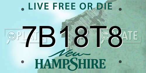 7B18T8 New Hampshire License Plate