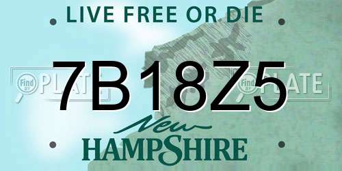 7B18Z5 New Hampshire License Plate