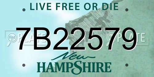 7B22579 New Hampshire License Plate