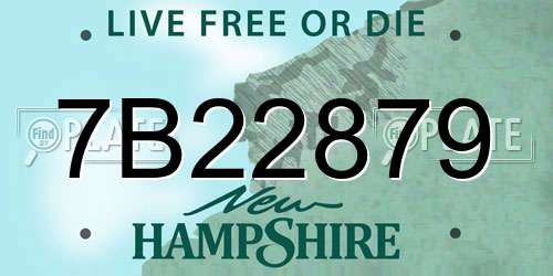 7B22879 New Hampshire License Plate