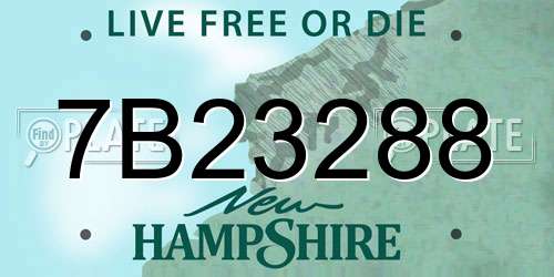 7B23288 New Hampshire License Plate