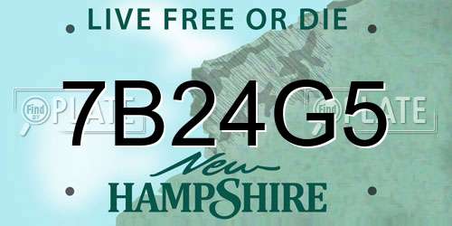 7B24G5 New Hampshire License Plate