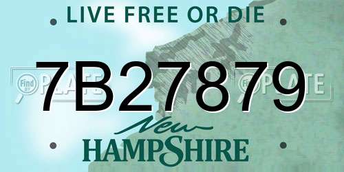 7B27879 New Hampshire License Plate