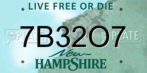 7B32O7 New Hampshire License Plate