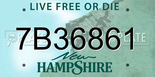 7B36861 New Hampshire License Plate