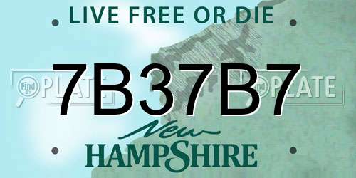 7B37B7 New Hampshire License Plate