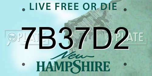 7B37D2 New Hampshire License Plate