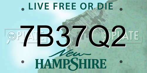 7B37Q2 New Hampshire License Plate