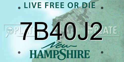 7B40J2 New Hampshire License Plate