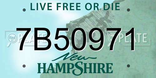 7B50971 New Hampshire License Plate