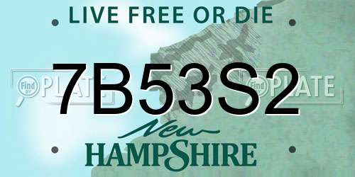 7B53S2 New Hampshire License Plate