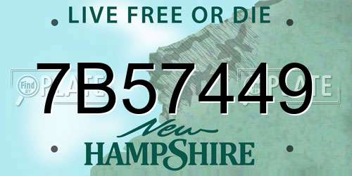 7B57449 New Hampshire License Plate