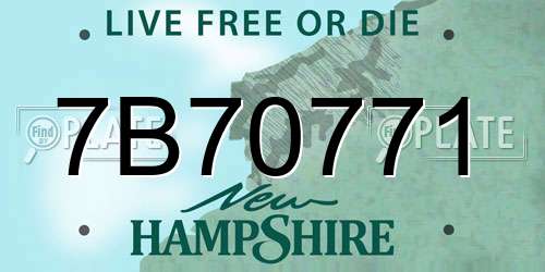 7B70771 New Hampshire License Plate