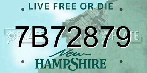 7B72879 New Hampshire License Plate