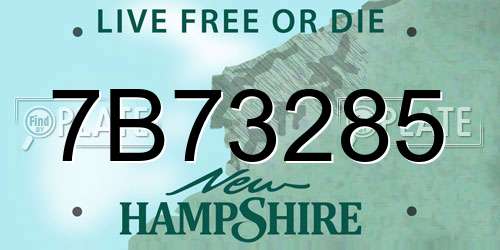 7B73285 New Hampshire License Plate