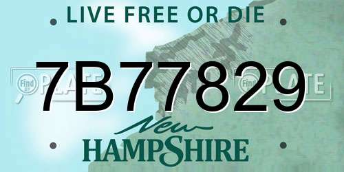 7B77829 New Hampshire License Plate